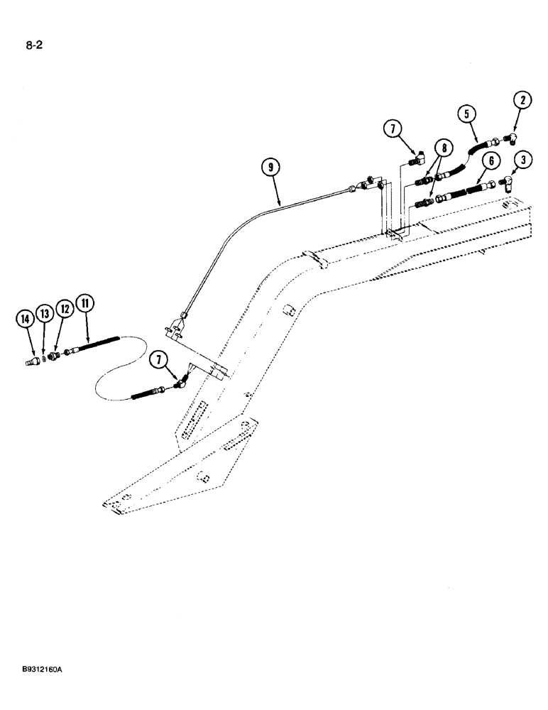 Схема запчастей Case IH 3309 - (8-02) - TONGUE POSITIONING HYDRAULIC SYSTEM (07) - HYDRAULICS