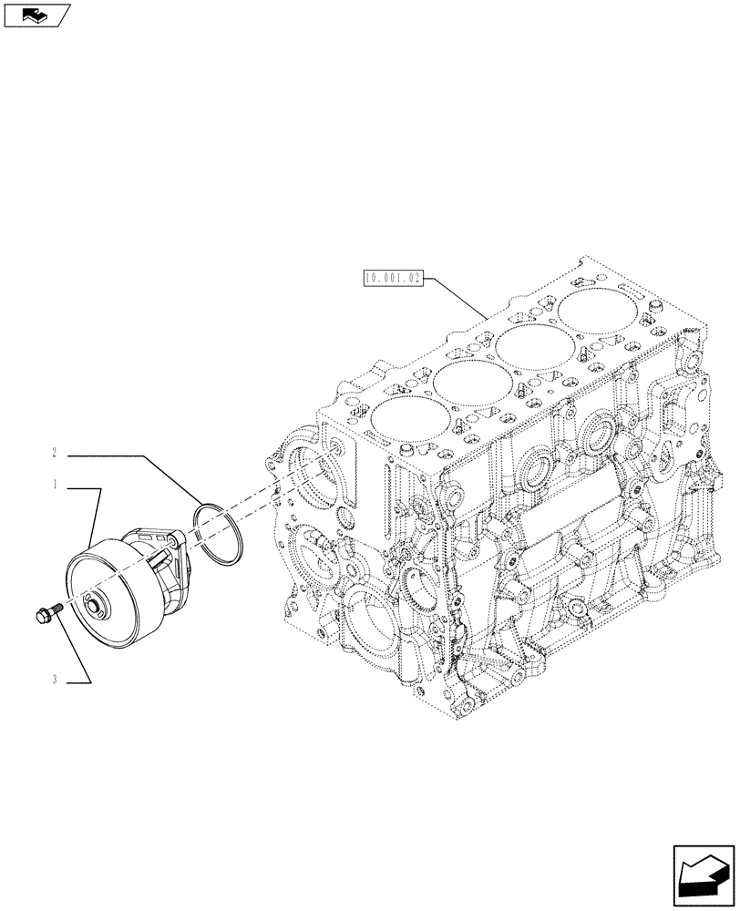 Схема запчастей Case IH F5AE9484G A010 - (10.402.02) - WATER PUMP & RELATED PARTS (504154685) (10) - ENGINE
