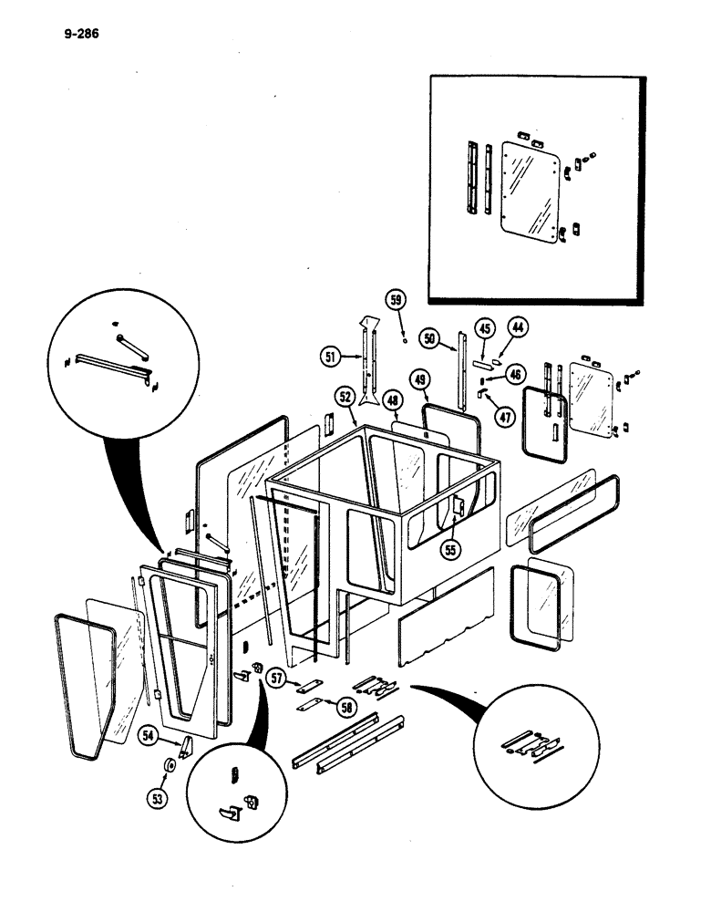 Схема запчастей Case IH 782 - (9-286) - OPERATORS CAB BOTTOM (09) - CHASSIS ATTACHMENTS
