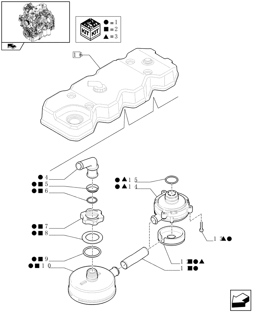 Схема запчастей Case IH MAXXUM 110 - (0.06.3/ A) - CYLINDER HEAD COVERS (STD + VAR.330003-332115) (01) - ENGINE