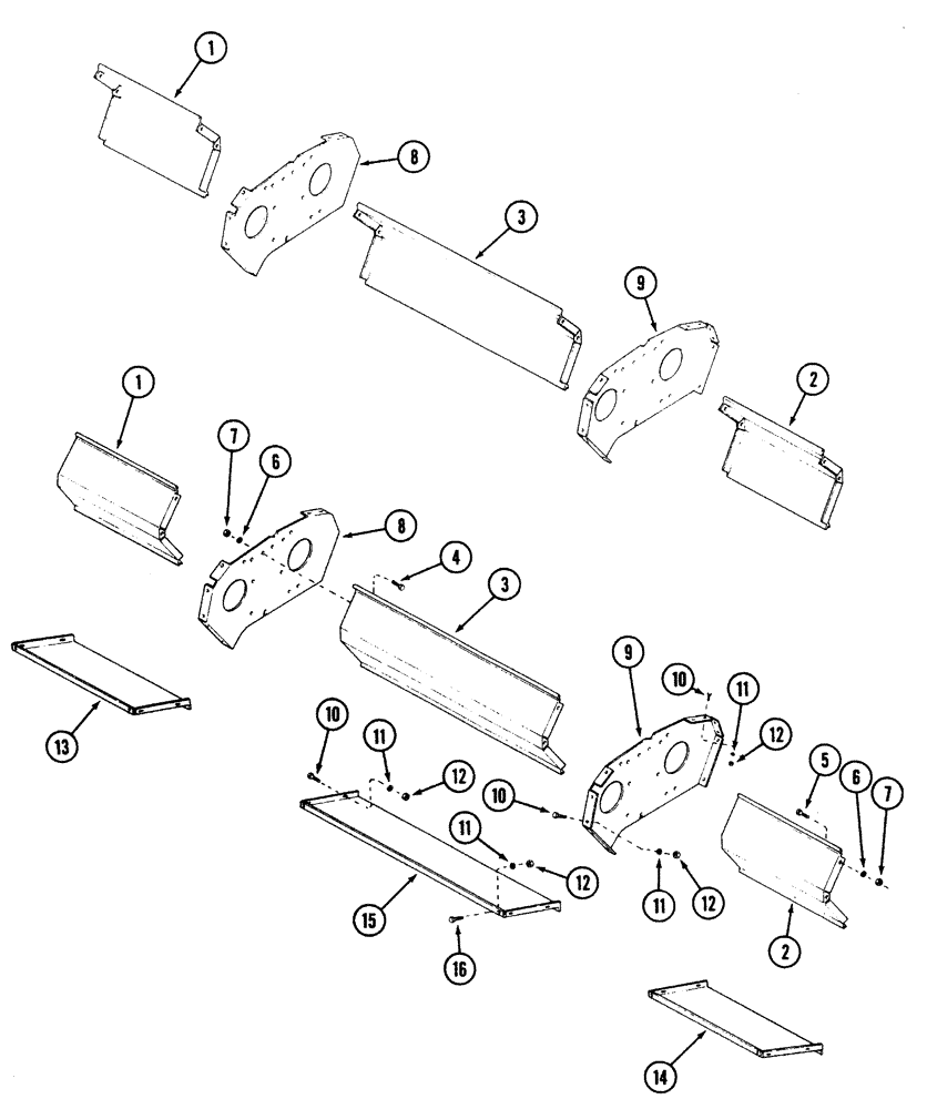 Схема запчастей Case IH 5300 - (9-030) - PARTITION PANELS AND BAFFLES (09) - CHASSIS