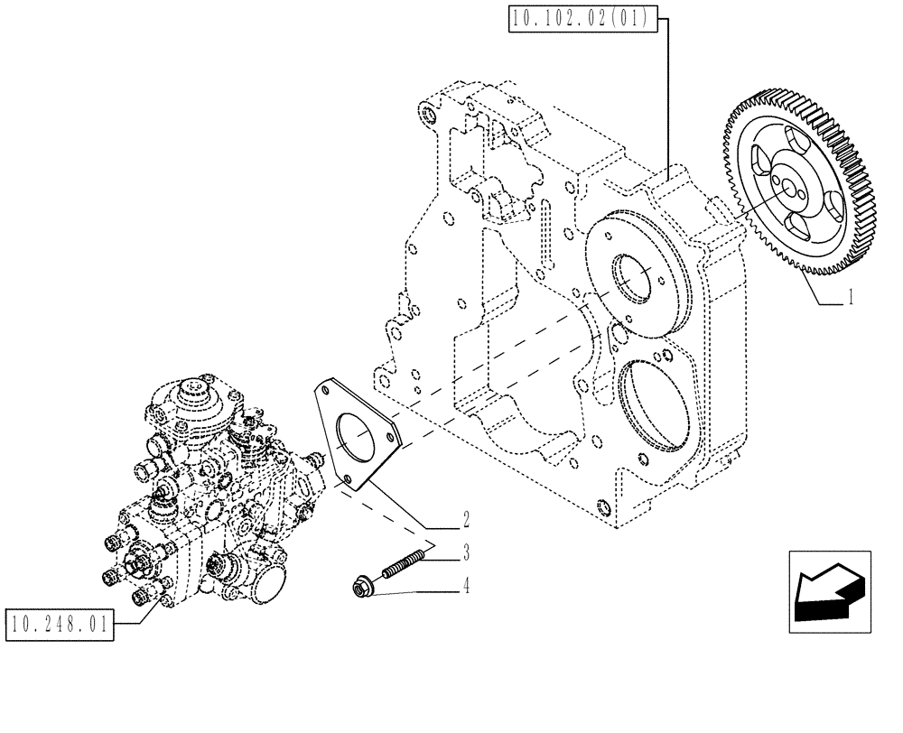 Схема запчастей Case IH P140 - (10.248.02) - INJECTION PUMP - CONTROL (10) - ENGINE