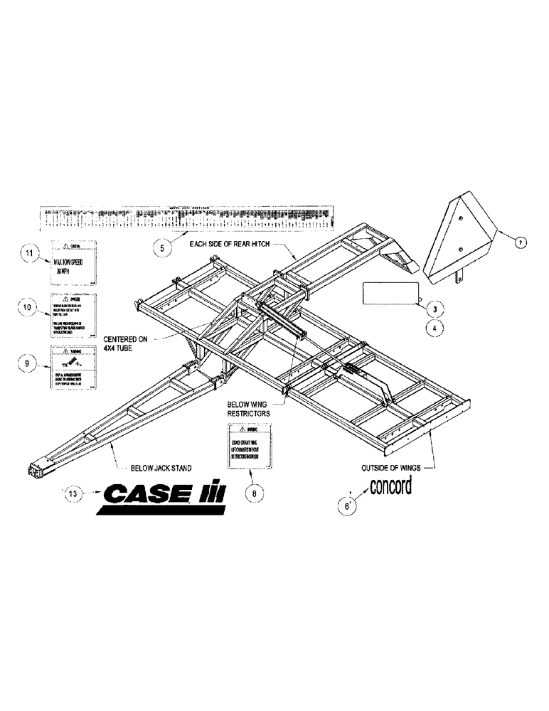 Схема запчастей Case IH CONCORD - (B54) - DECALS 