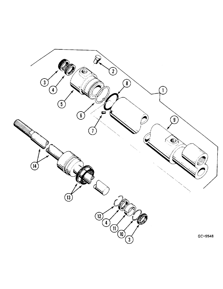 Схема запчастей Case IH 685 - (5-282) - STEERING CYLINDER, 685 : -13595, 885 : -3401, FOR 4-WHEEL DRIVE TRACTORS (05) - STEERING