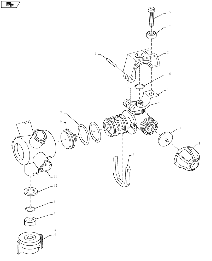 Схема запчастей Case IH 4420 - (11-082) - NOZZLE-5-WAY WET 1" PIPE ARAG Options