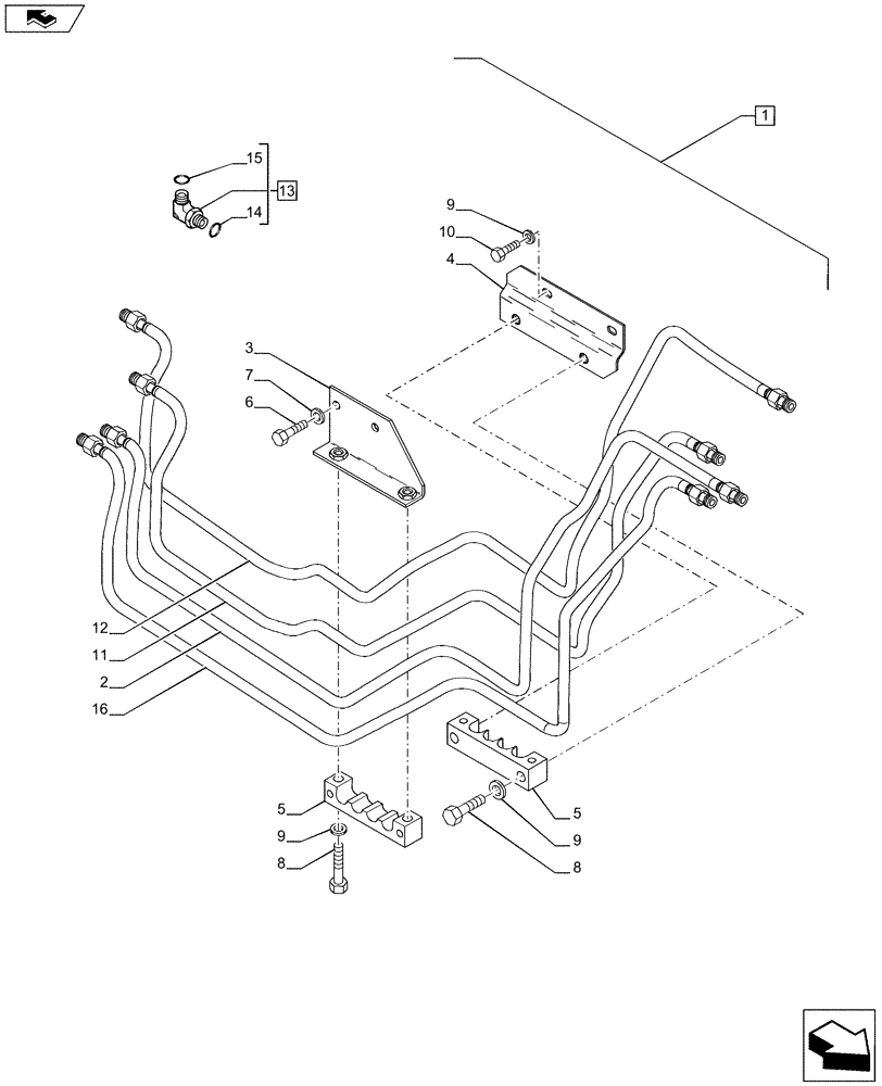 Схема запчастей Case IH PUMA 200 - (88.035.07[02]) - DIA KIT - FRONT HPL FOR MID MOUNT REMOTES LESS PTO, WITH AUX. COUPLERS - PIPES AND BRACKETS (88) - ACCESSORIES