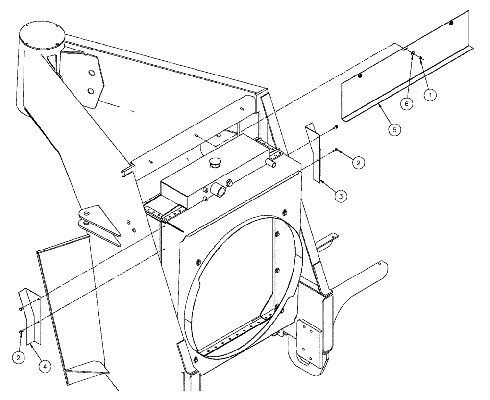 Схема запчастей Case IH FLX3330B - (02-056) - BAFFLE ASSEMBLY (FLX3300B) (01) - ENGINE