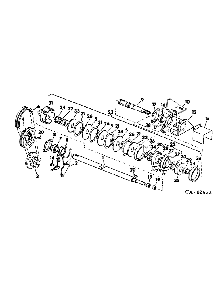 Схема запчастей Case IH 185 - (07-16) - DRIVE TRAIN, INDEPENDENT POWER TAKE-OFF (04) - Drive Train