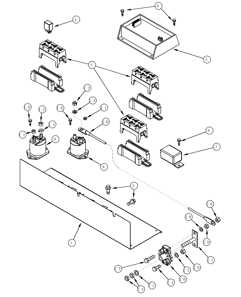 Схема запчастей Case IH MX220 - (04-19) - ELECTRICAL COMPONENT MOUNTING (04) - ELECTRICAL SYSTEMS