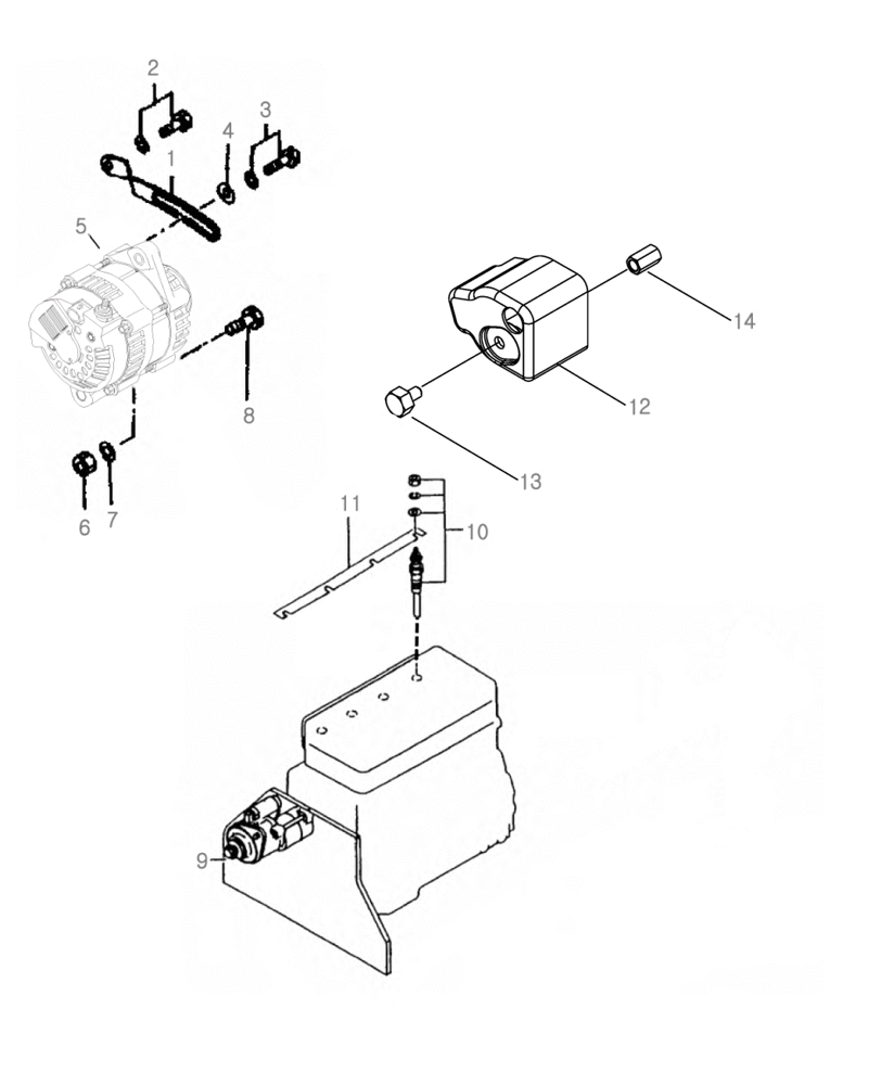 Схема запчастей Case IH FARMALL 50B - (55.201.03) - ALTERNATOR & GLOW PLUGS (55) - ELECTRICAL SYSTEMS