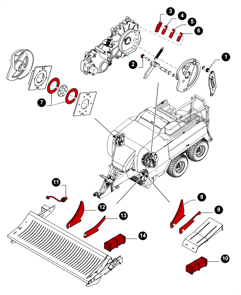 Схема запчастей Case IH LB333P - (00.00LB024[01]) - MAINTENANCE PARTS, KNIVES, KNIFE DRAWER, SHUTTLE FEEDER AND TRANSMISSION (00) - GENERAL