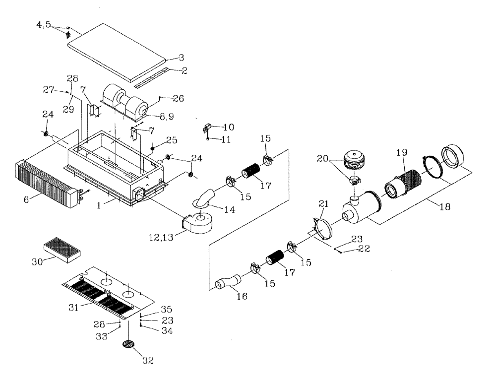 Схема запчастей Case IH AUSTOFT - (A05-01) - AIR CONDITIONER Mainframe & Functioning Components