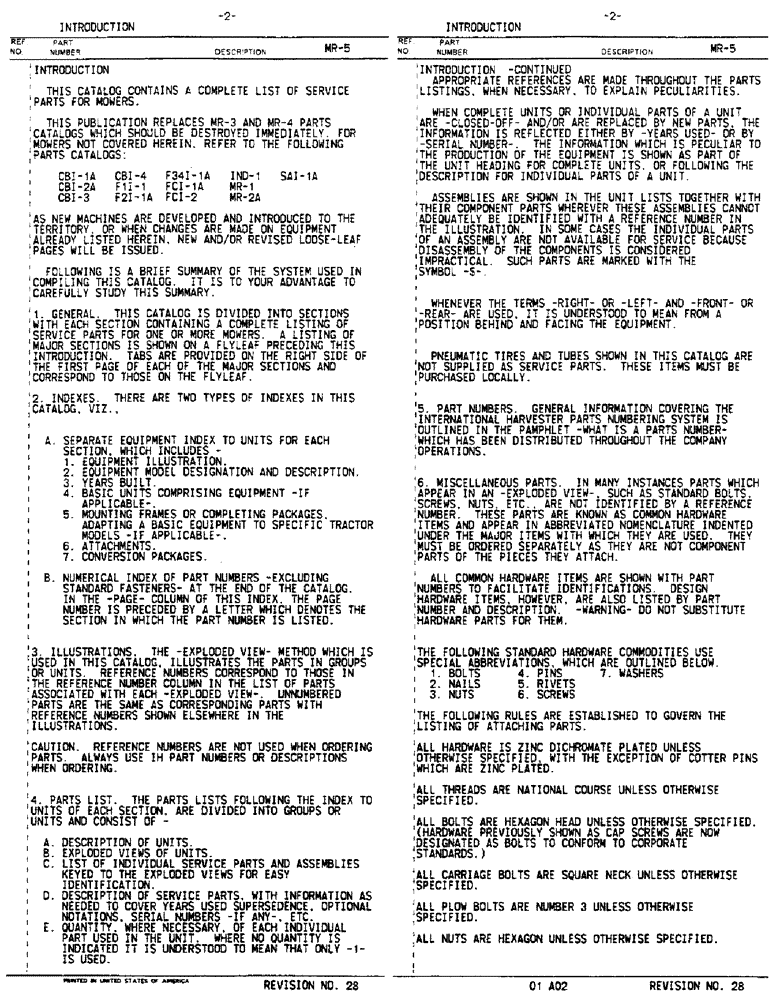 Схема запчастей Case IH 816 - (2) - INTRODUCTION 