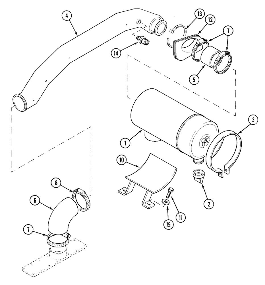 Схема запчастей Case IH 5230 - (2-004) - AIR CLEANER AND CONNECTIONS, 5130/5230 (02) - ENGINE