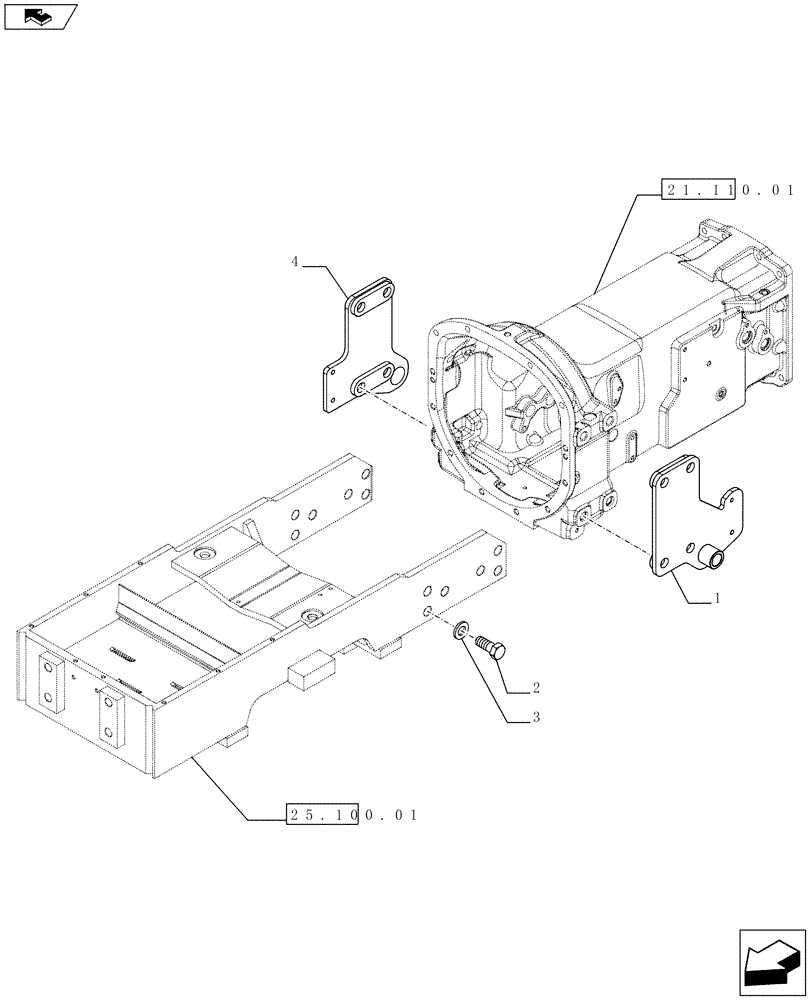 Схема запчастей Case IH FARMALL 75C - (82.100.0301) - LOADER READY - REAR BRACKETS - NAR - L/CAB (82) - FRONT LOADER & BUCKET