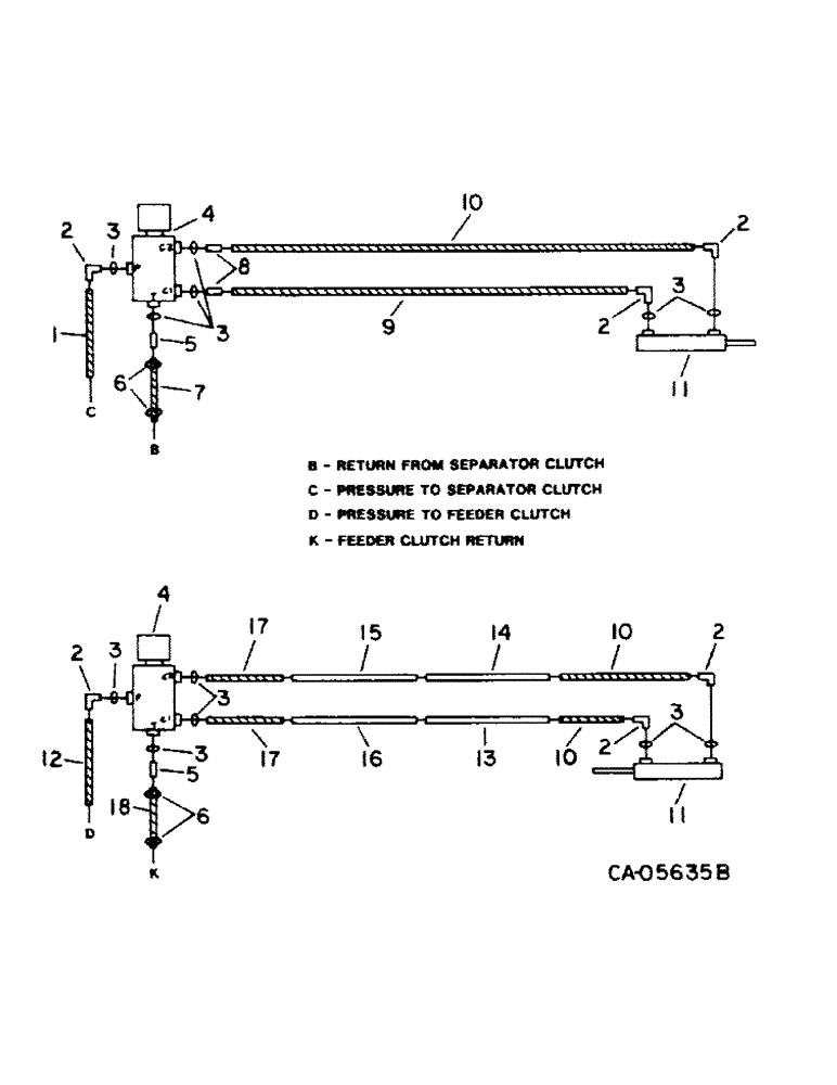 Схема запчастей Case IH 1440 - (10-14) - HYDRAULICS, FEEDER AND SEPARATOR CLUTCH CYLINDER DIAGRAM, MODULAR CONTROL (07) - HYDRAULICS