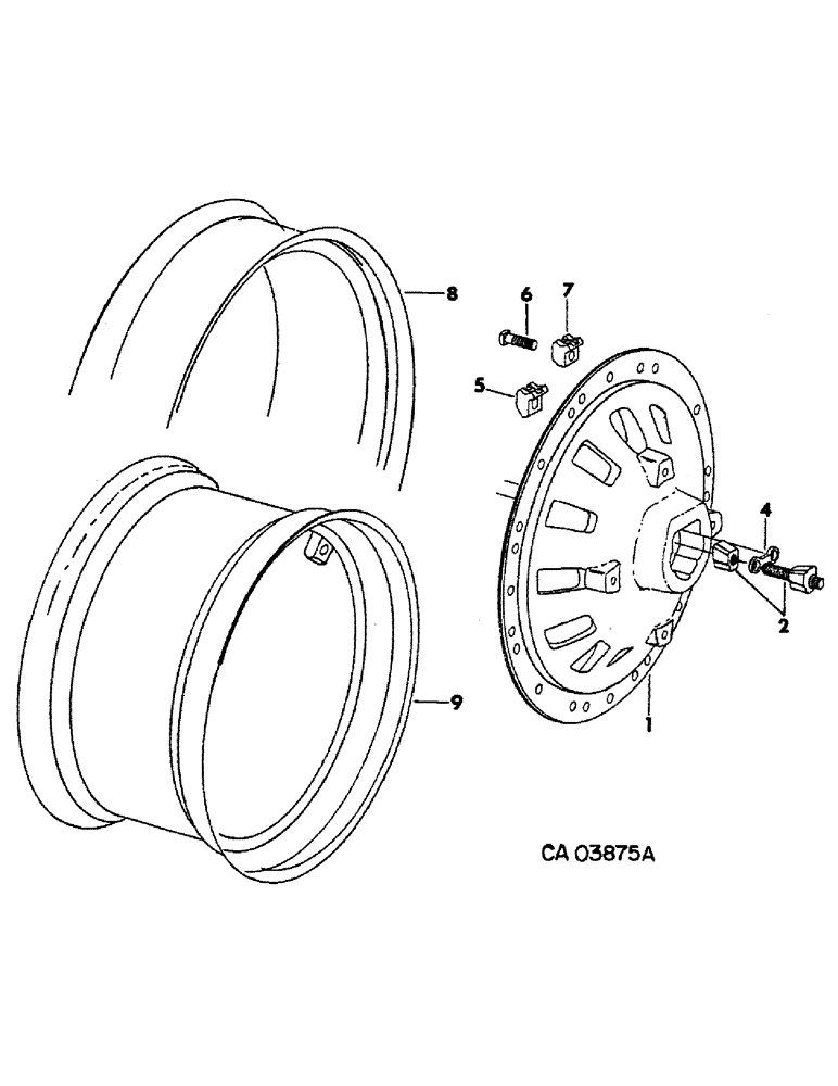 Схема запчастей Case IH 5488 - (15-02) - WHEELS AND TRACTION, REAR WHEELS Wheels & Traction