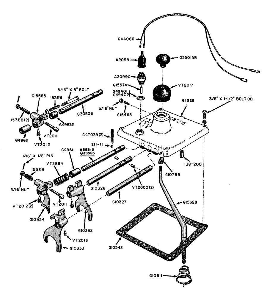 Схема запчастей Case IH 630 - (081) - GEAR SHIFT COVER (06) - POWER TRAIN