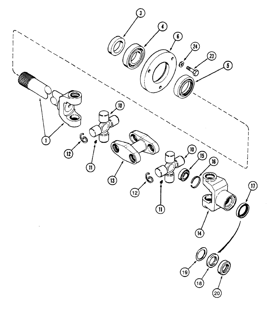 Схема запчастей Case IH 7210 - (5-038) - FRONT AXLE SHAFT, MFD TRACTOR (05) - STEERING