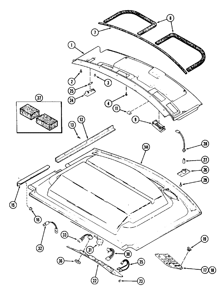 Схема запчастей Case IH 8910 - (9-094) - CAB, HEADLINER AND CONTROL PANEL (09) - CHASSIS/ATTACHMENTS