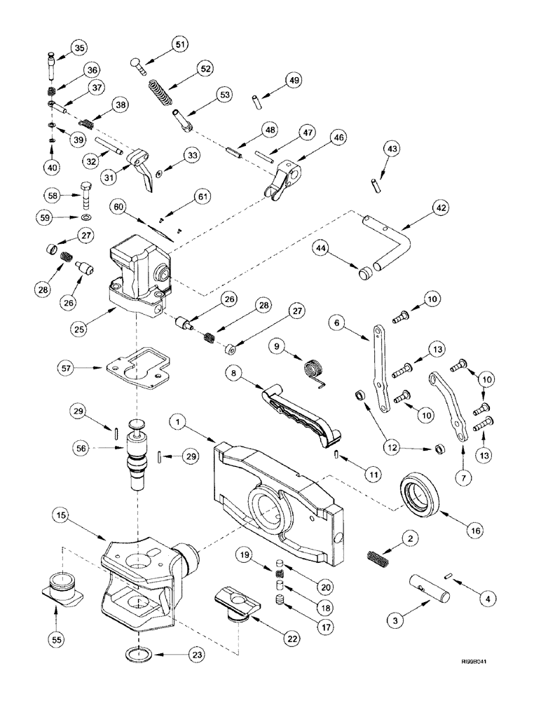 Схема запчастей Case IH MX240 - (9-142) - TRAILER HITCH, AUTO CLEVIS, GERMANY ONLY (09) - CHASSIS/ATTACHMENTS