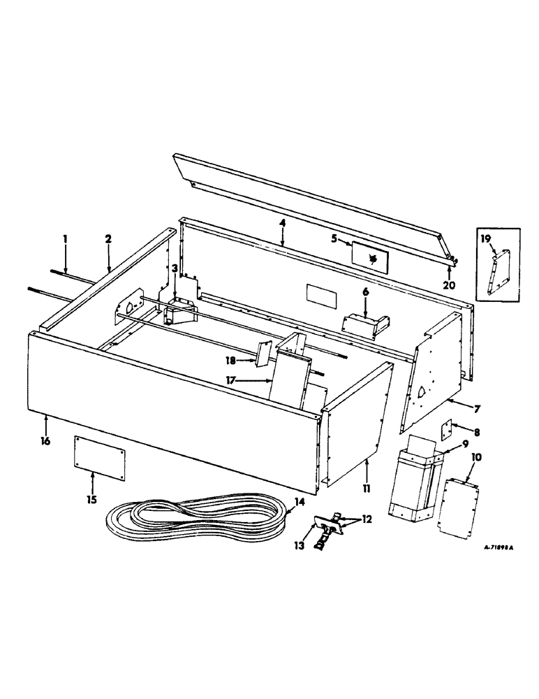 Схема запчастей Case IH 303 - (144) - GRAIN TANK EXTENSION ATTACHMENT, SERIAL NO. 2750 AND BELOW (80) - CROP STORAGE/UNLOADING
