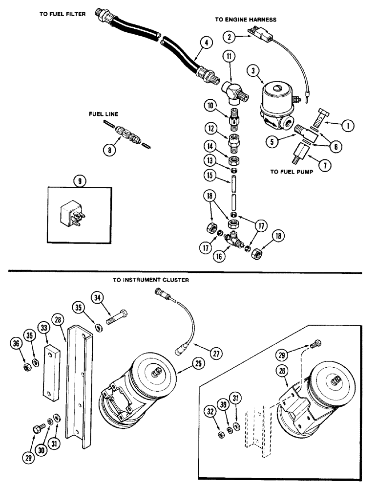 Схема запчастей Case IH 2394 - (4-60) - ENGINE AUTOMATIC SHUTOFF KIT (04) - ELECTRICAL SYSTEMS