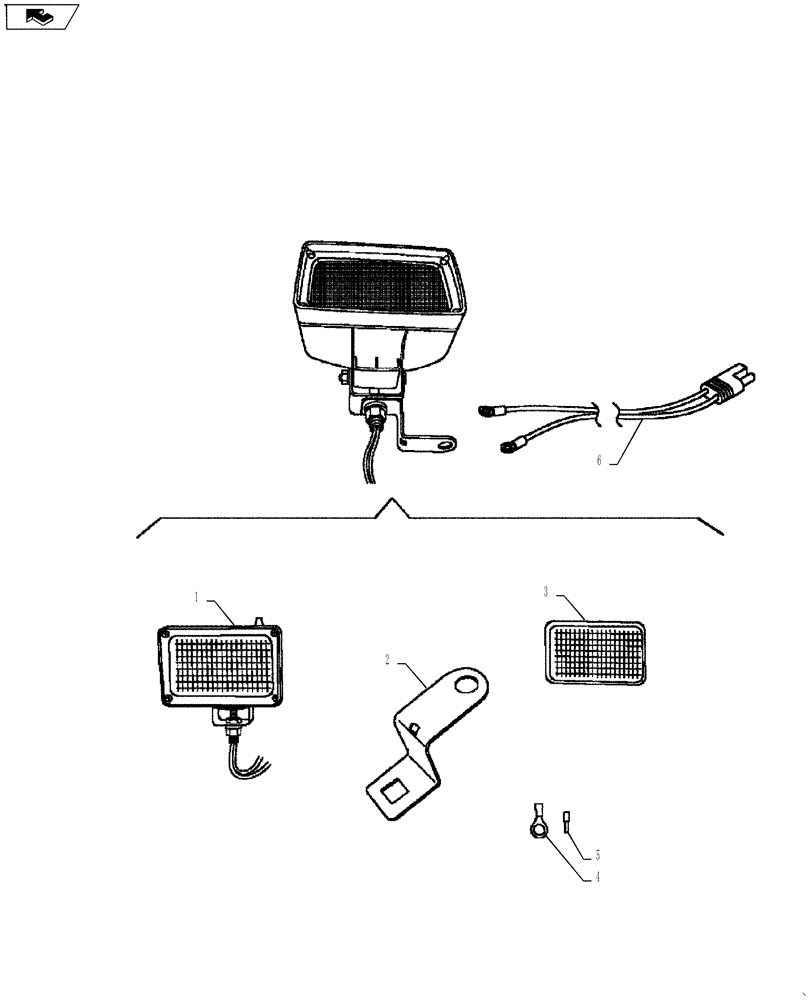 Схема запчастей Case IH FARMALL 65A - (55.404.02) - WORK LIGHT (55) - ELECTRICAL SYSTEMS