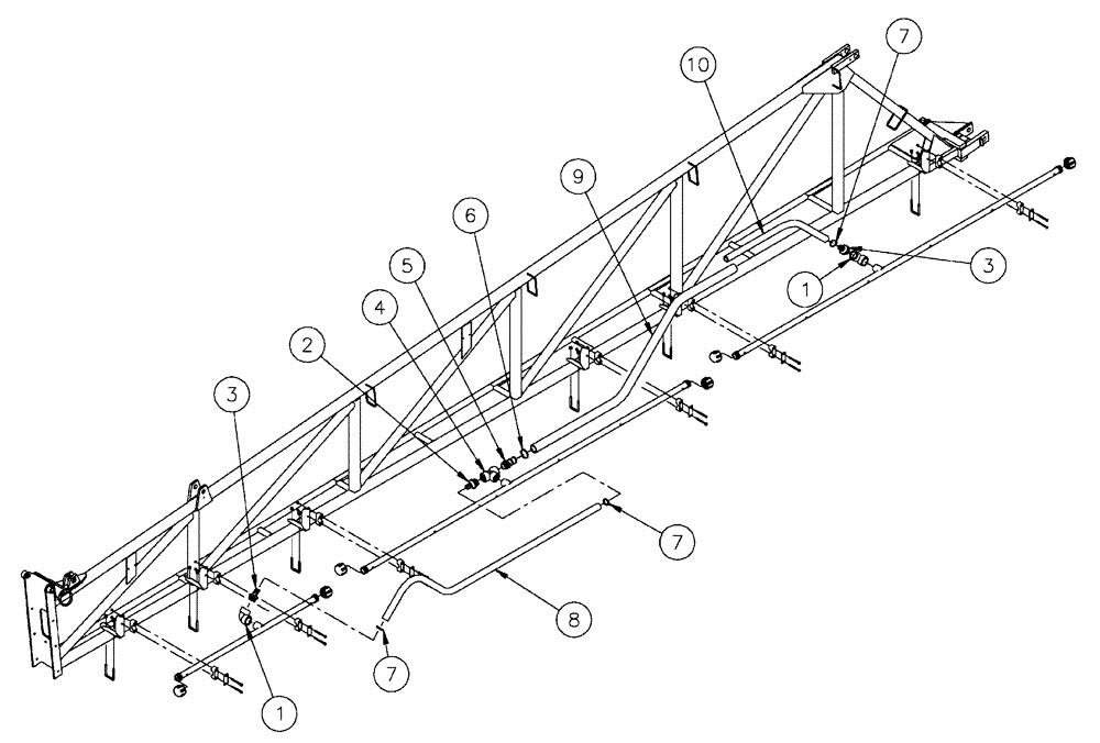 Схема запчастей Case IH SPX4410 - (09-081) - HIGH VOLUME PLUMBING, RH - LH WING Liquid Plumbing