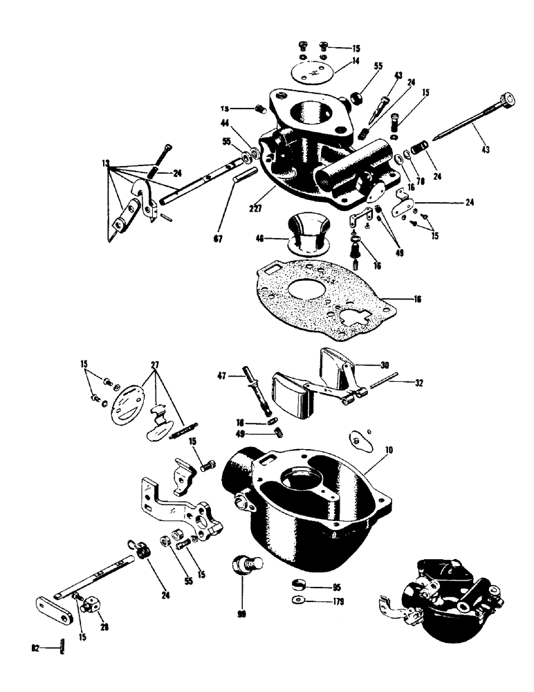 Схема запчастей Case IH DV-SERIES - (024) - 08120AB MARVEL - SCHEBLER CARBURETOR, MODEL TSX-11, THEIR NUMBER 10-1898, D, DC, DO, DV (03) - FUEL SYSTEM