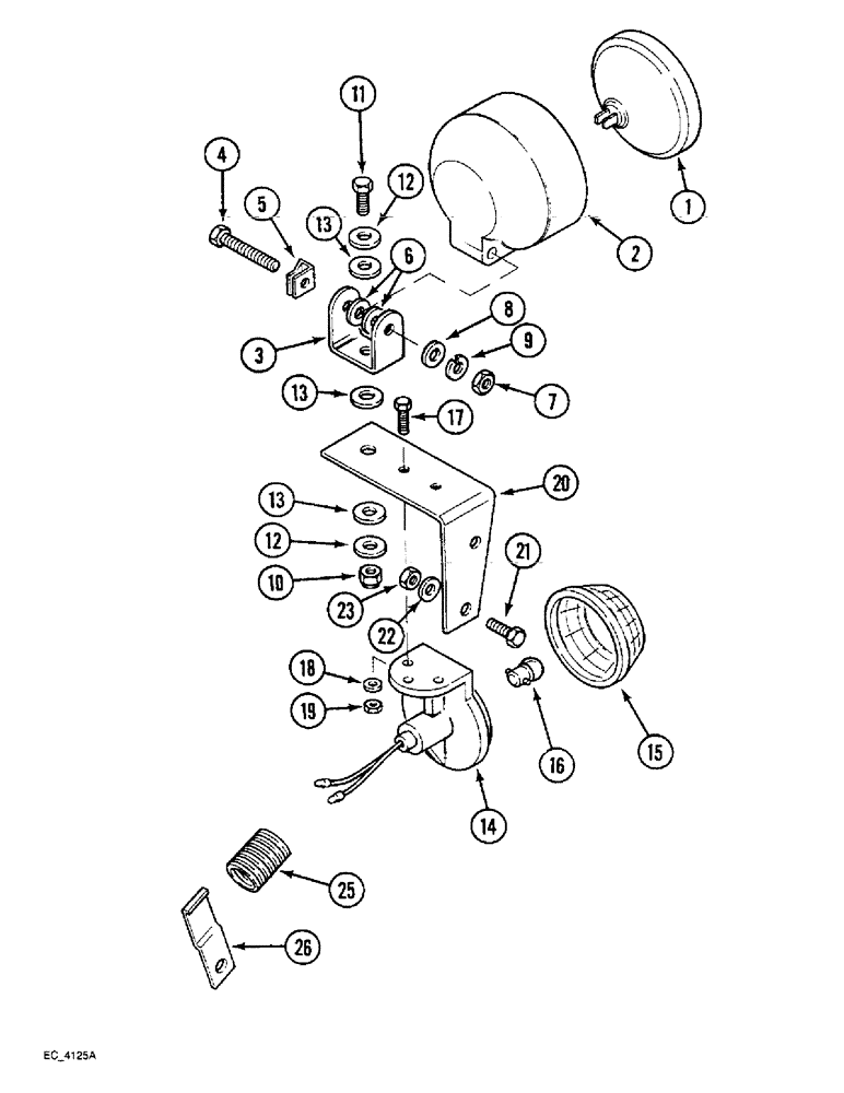 Схема запчастей Case IH 3230 - (4-012) - LIGHTS - REAR, WORK AND TAIL (04) - ELECTRICAL SYSTEMS