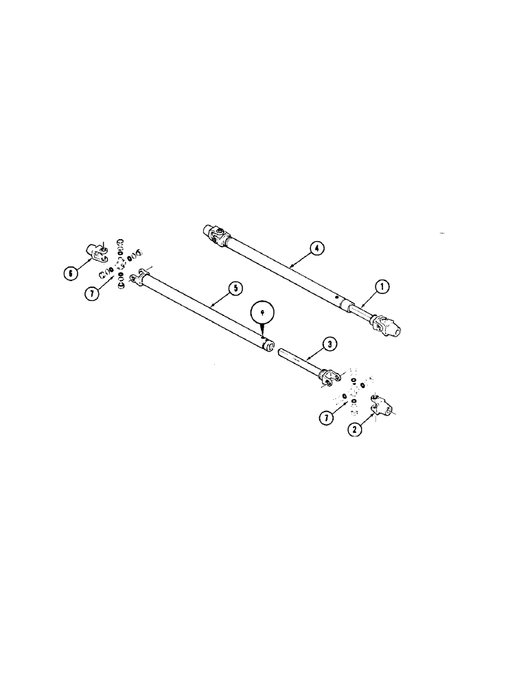 Схема запчастей Case IH 1075 - (072) - F37505 U-JOINT SHAFT, DRAPER HEADER (58) - ATTACHMENTS/HEADERS