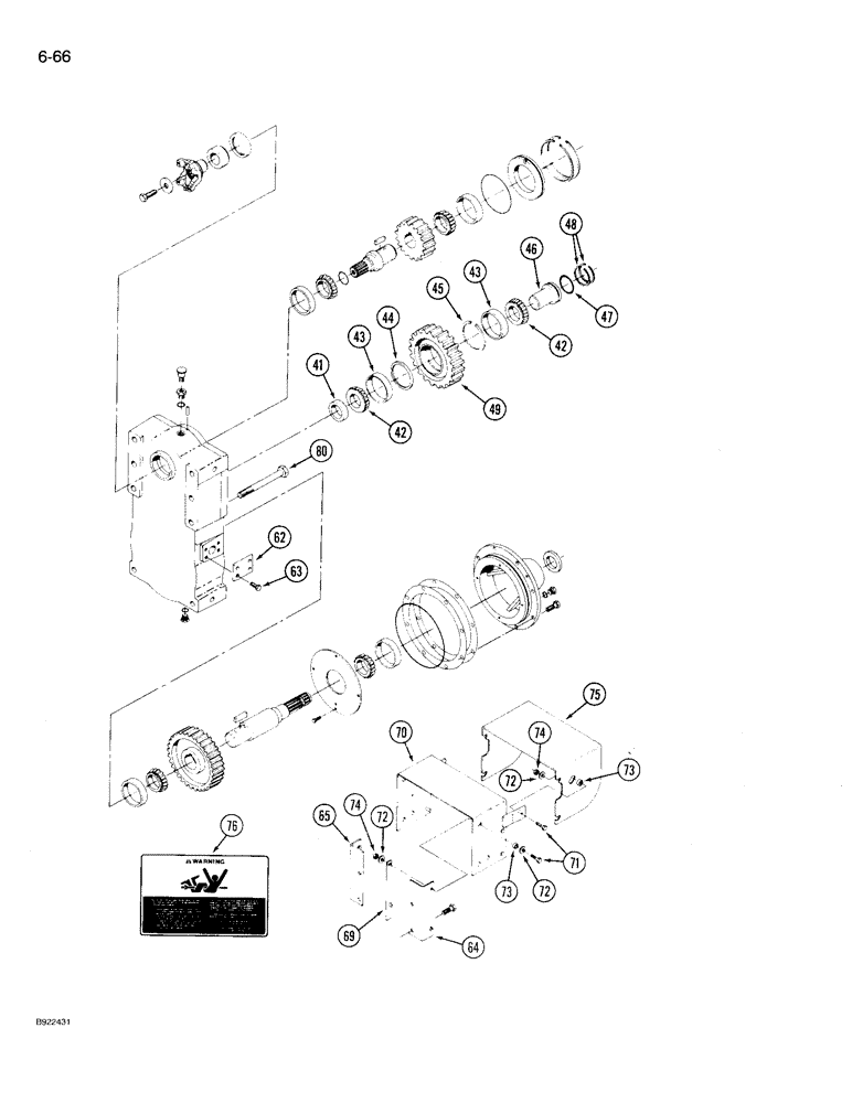 Схема запчастей Case IH 9210 - (6-066) - PTO TRANSFER CASE ASSEMBLY (CONTD) (06) - POWER TRAIN