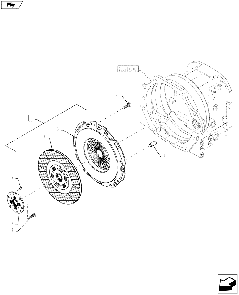 Схема запчастей Case IH FARMALL 50B - (18.110.01) - CLUTCH - 16X16 (18) - CLUTCH