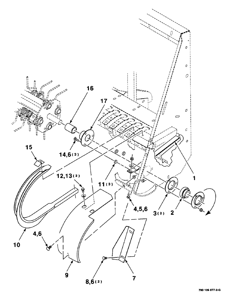 Схема запчастей Case IH 8750 - (3-04) - PICKUP ASSEMBLY, LEFT, S.N. CFH0070001 THRU CFH0070183 (58) - ATTACHMENTS/HEADERS