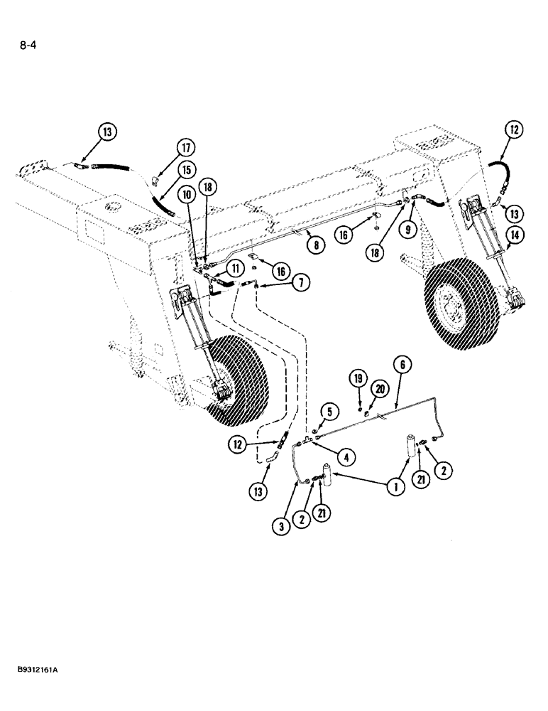 Схема запчастей Case IH 3309 - (8-04) - HEADER LIFT AND CONDITIONING ROLL CYLINDER HYDRAULICS (07) - HYDRAULICS