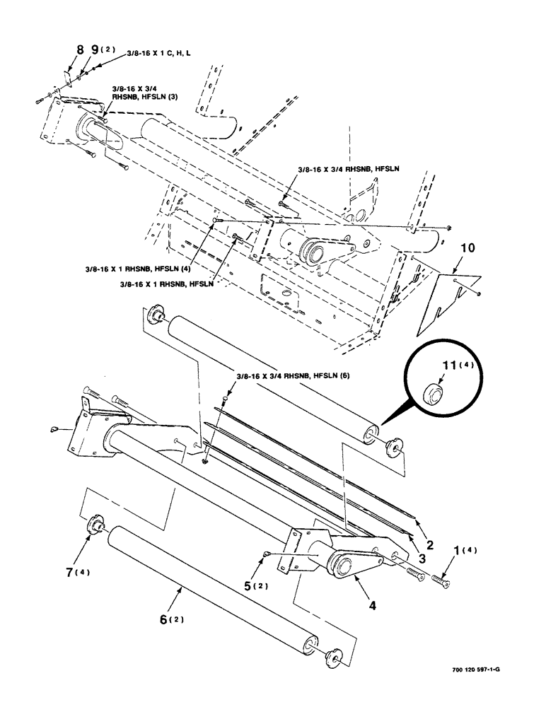 Схема запчастей Case IH 8430 - (6-18) - BALE CHAMBER SIZING ROLLER ASSEMBLY (14) - BALE CHAMBER