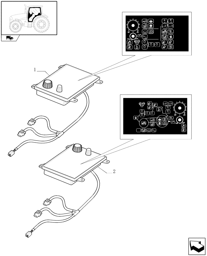 Схема запчастей Case IH PUMA 165 - (1.75.1/05) - (VAR.484) RIGHT LIFT ROD AND TOP LINK HYDRAULIC ADJUST W/ELECTRONIC CONTROL - ELECTRONIC CONTROLS (06) - ELECTRICAL SYSTEMS