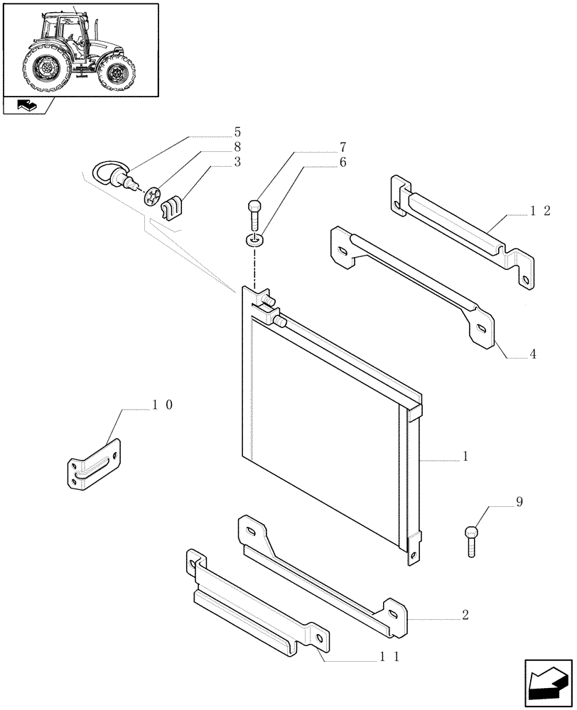 Схема запчастей Case IH FARMALL 60 - (0.88.0[02]) - AIR CONDITIONING UNIT - CONDENSER - C6795 (VAR.330641-336641) (01) - ENGINE