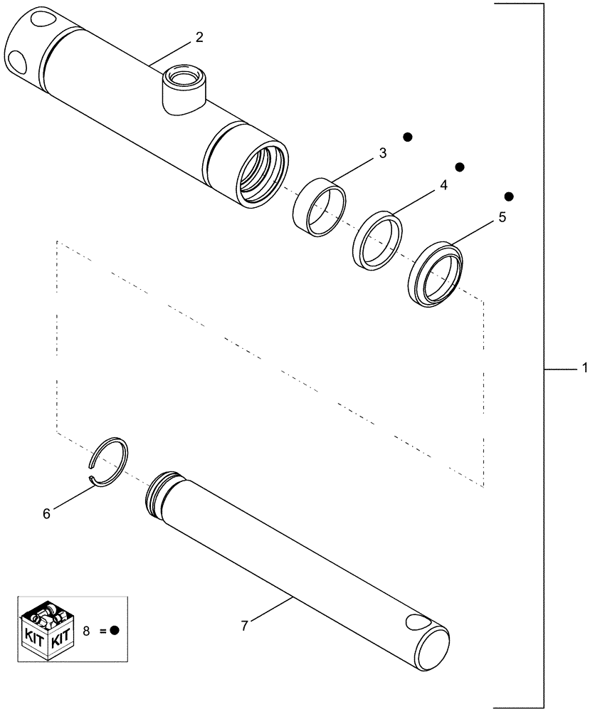 Схема запчастей Case IH 1240 - (35.116.02) - HYDRAULIC CYLINDER - 86991777 (35) - HYDRAULIC SYSTEMS