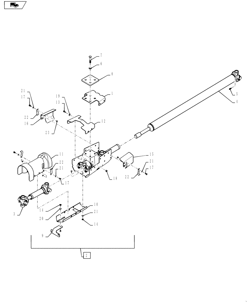 Схема запчастей Case IH STEIGER 400 - (14.102.08) - PTO DRIVELINES & MOUNTING - EUROPE (14) - MAIN GEARBOX & DRIVE