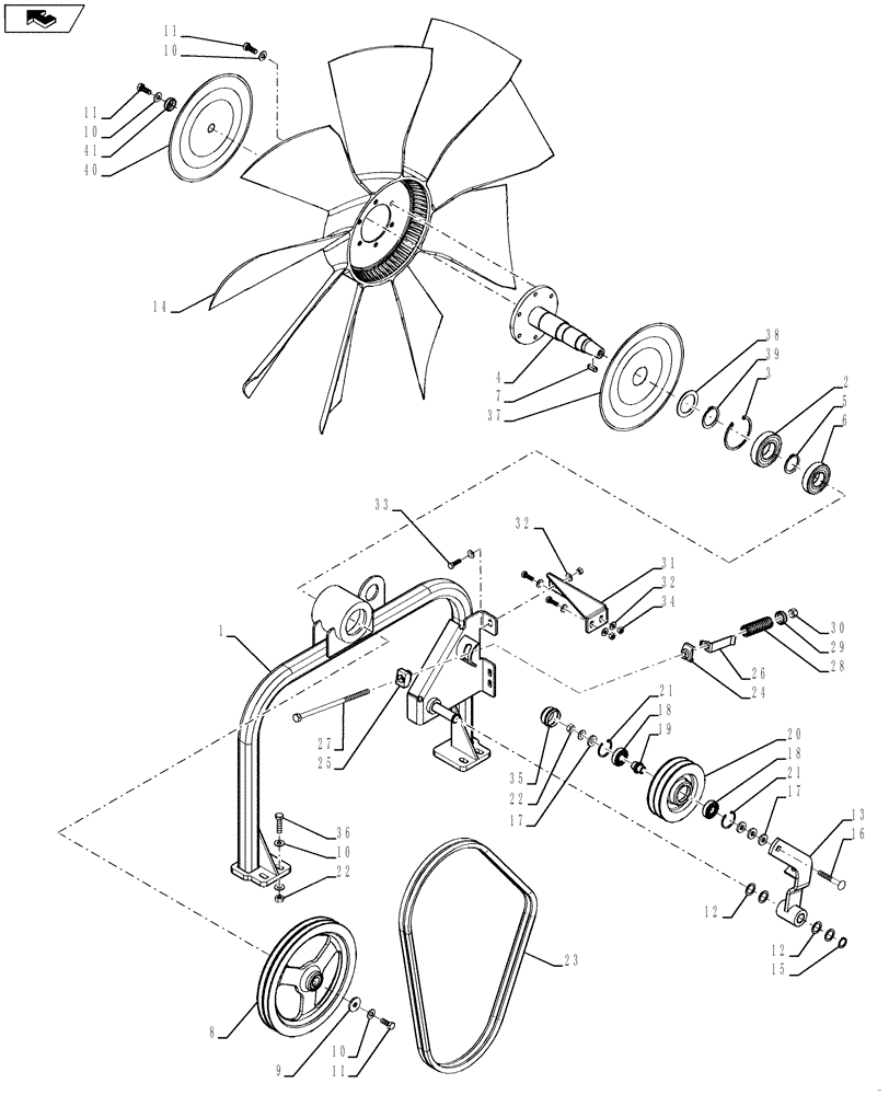 Схема запчастей Case IH 8120 - (10.414.02[04]) - FAN DRIVE-ENGINE MY11 8120 (10) - ENGINE