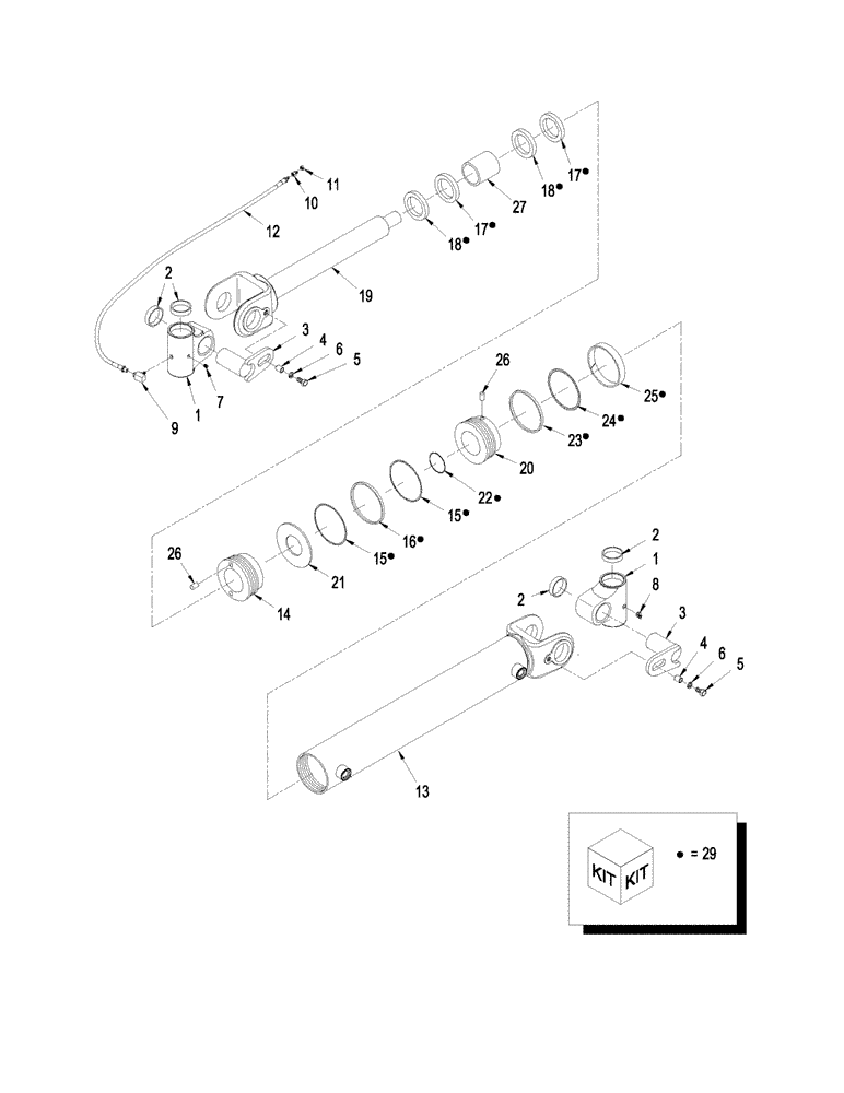 Схема запчастей Case IH STEIGER 485 - (05-06[01]) - CYLINDER ASSEMBLY - ARTICULATION, ASN Z8F111831 (05) - STEERING