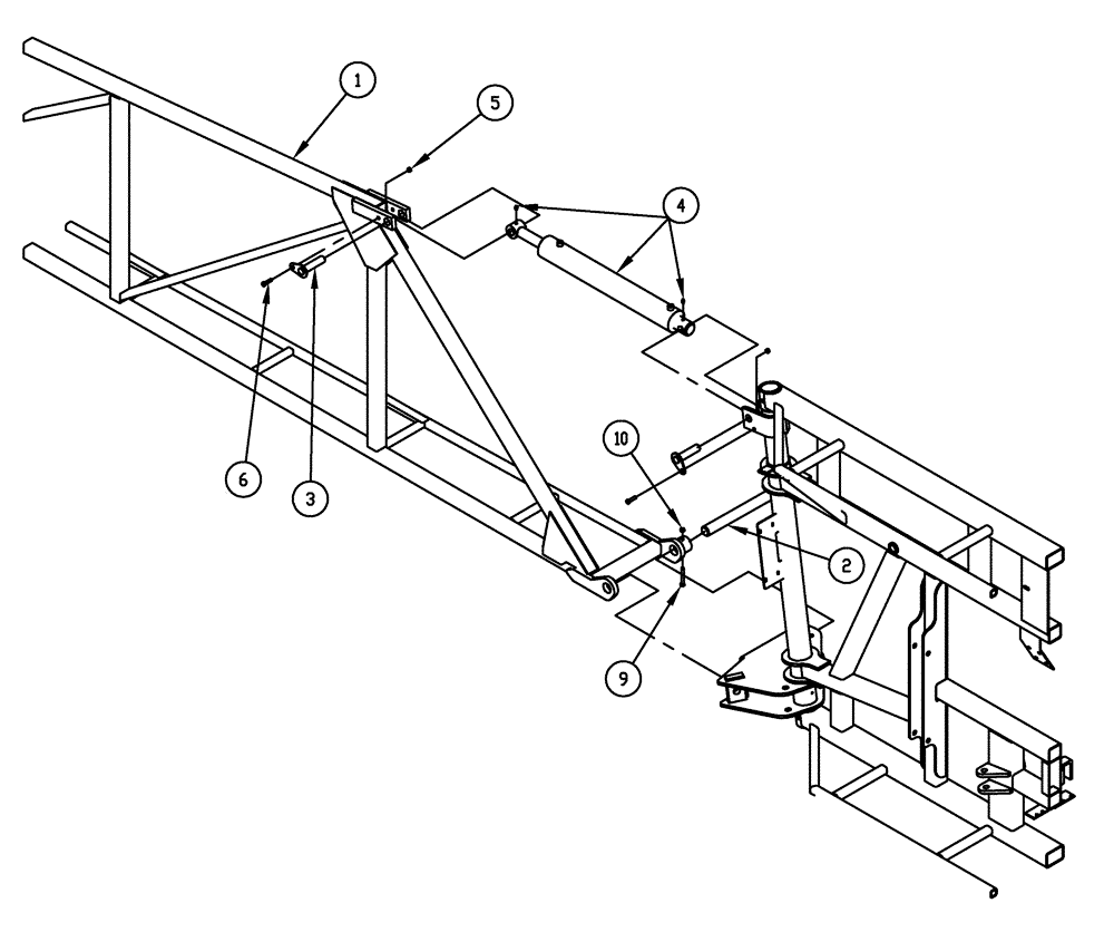 Схема запчастей Case IH SPX4410 - (08-005) - WING, LEFT GROUP, 60 BOOM (09) - BOOMS