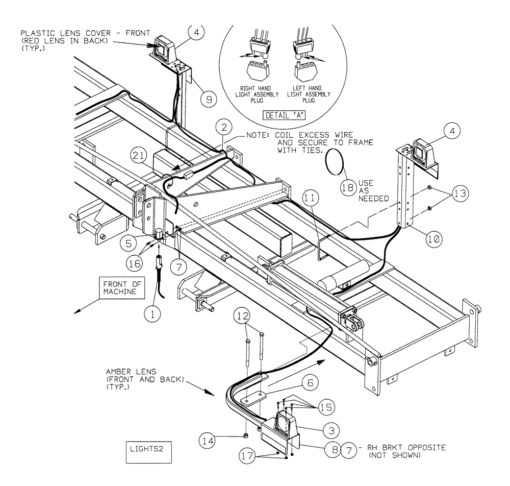 Схема запчастей Case IH NPX5300 - (55.404.01) - WARNING AND TAILLIGHT KIT (55) - ELECTRICAL SYSTEMS