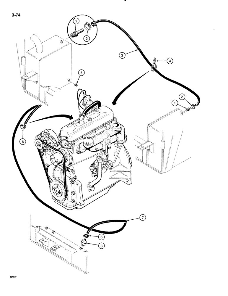 Схема запчастей Case IH 1835B - (3-74) - FUEL LINES, GASOLINE MODELS (03) - FUEL SYSTEM