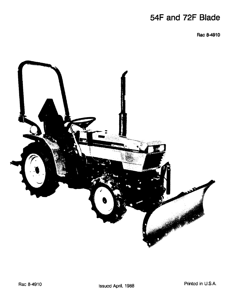 Схема запчастей Case IH 54F - (1-1) - 54F AND 72F BLADE (00) - PICTORIAL INDEX