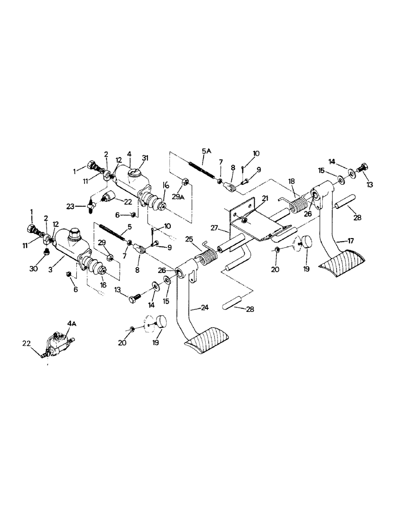 Схема запчастей Case IH PT270 - (01-45) - CLUTCH & BRAKE CONTROLS, PT MODELS (10) - CAB