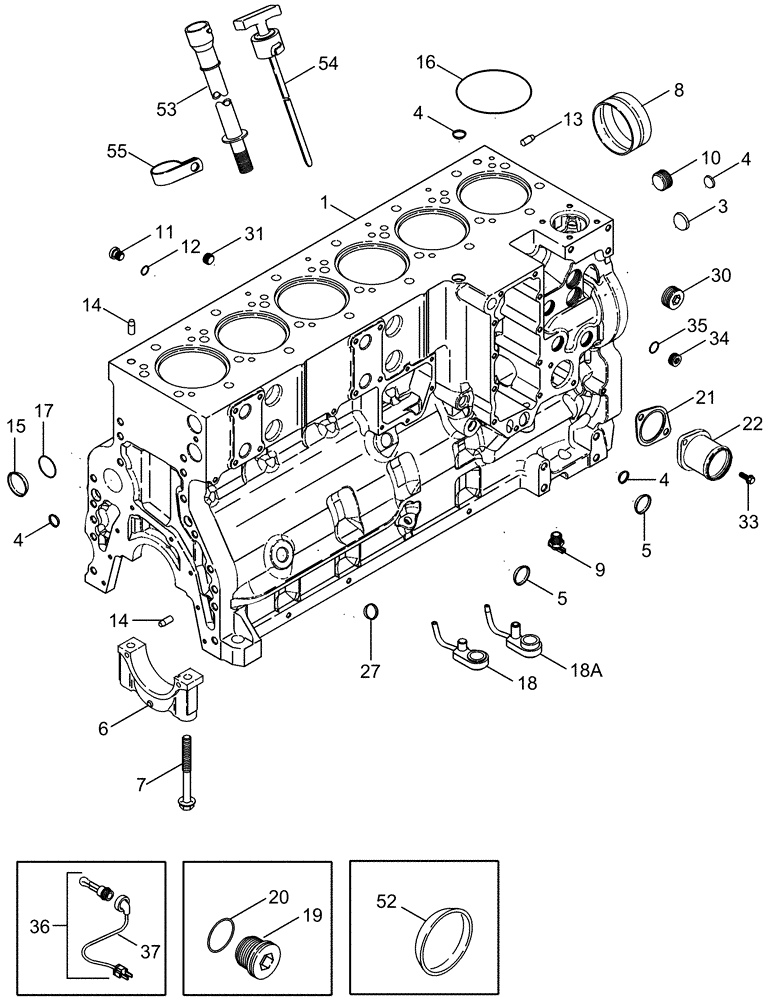 Схема запчастей Case IH FLX3020 - (02-05) - CYLINDER BLOCK - ENGINE BLOCK HEATERS (01) - ENGINE