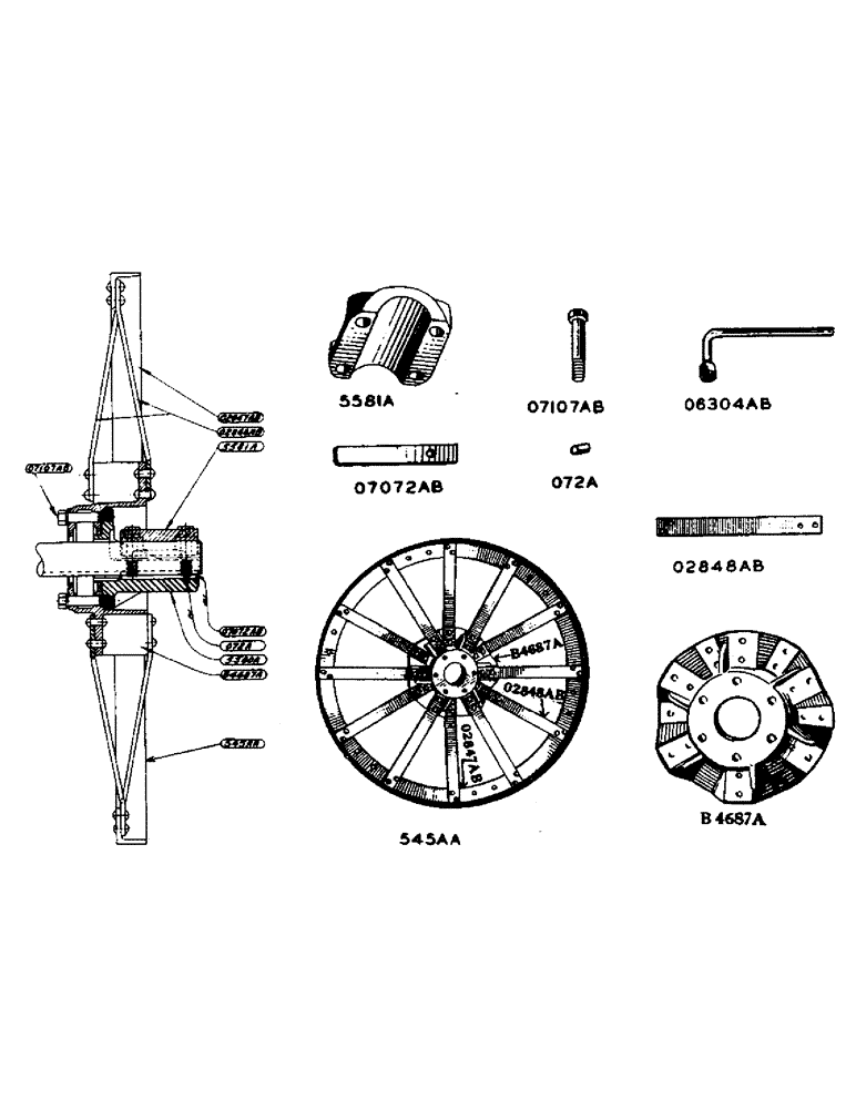 Схема запчастей Case IH DC-SERIES - (085) - STEEL REAR WHEELS, FOR "DC" TRACTOR PRIOR TO NUMBER 4607033 (06) - POWER TRAIN